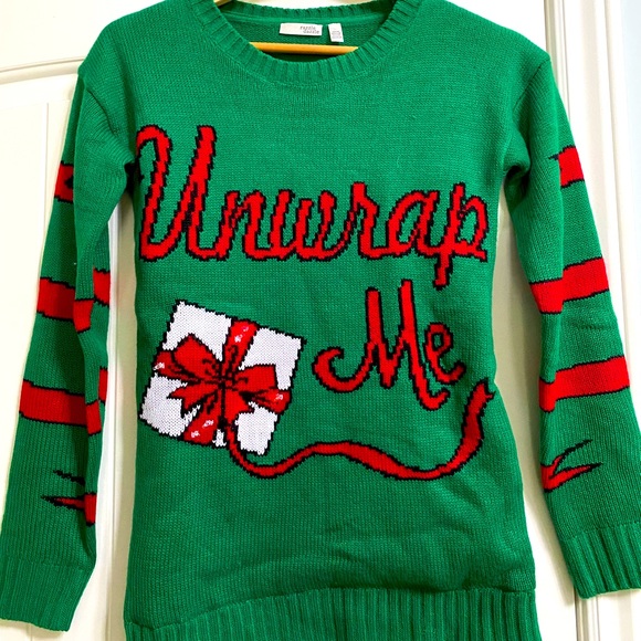Holiday Ugly Sweater with Lights, “Unwrap Me” - Picture 1 of 8